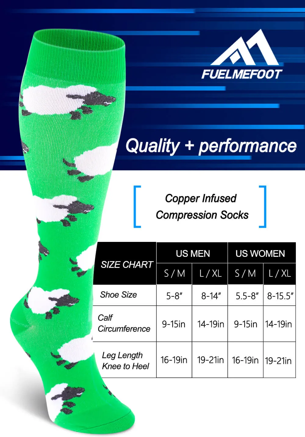 1-Pair Cute Goat Compression Socks ( 20-30MMHG) | Actinput