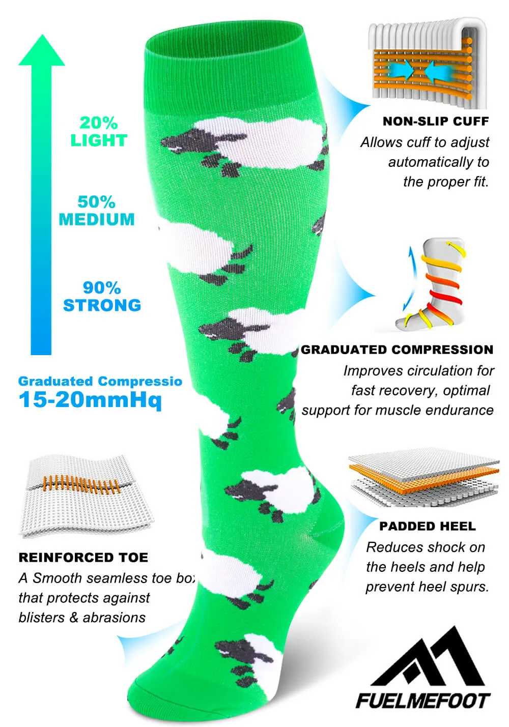 1-Pair Cute Goat Compression Socks ( 20-30MMHG) | Actinput