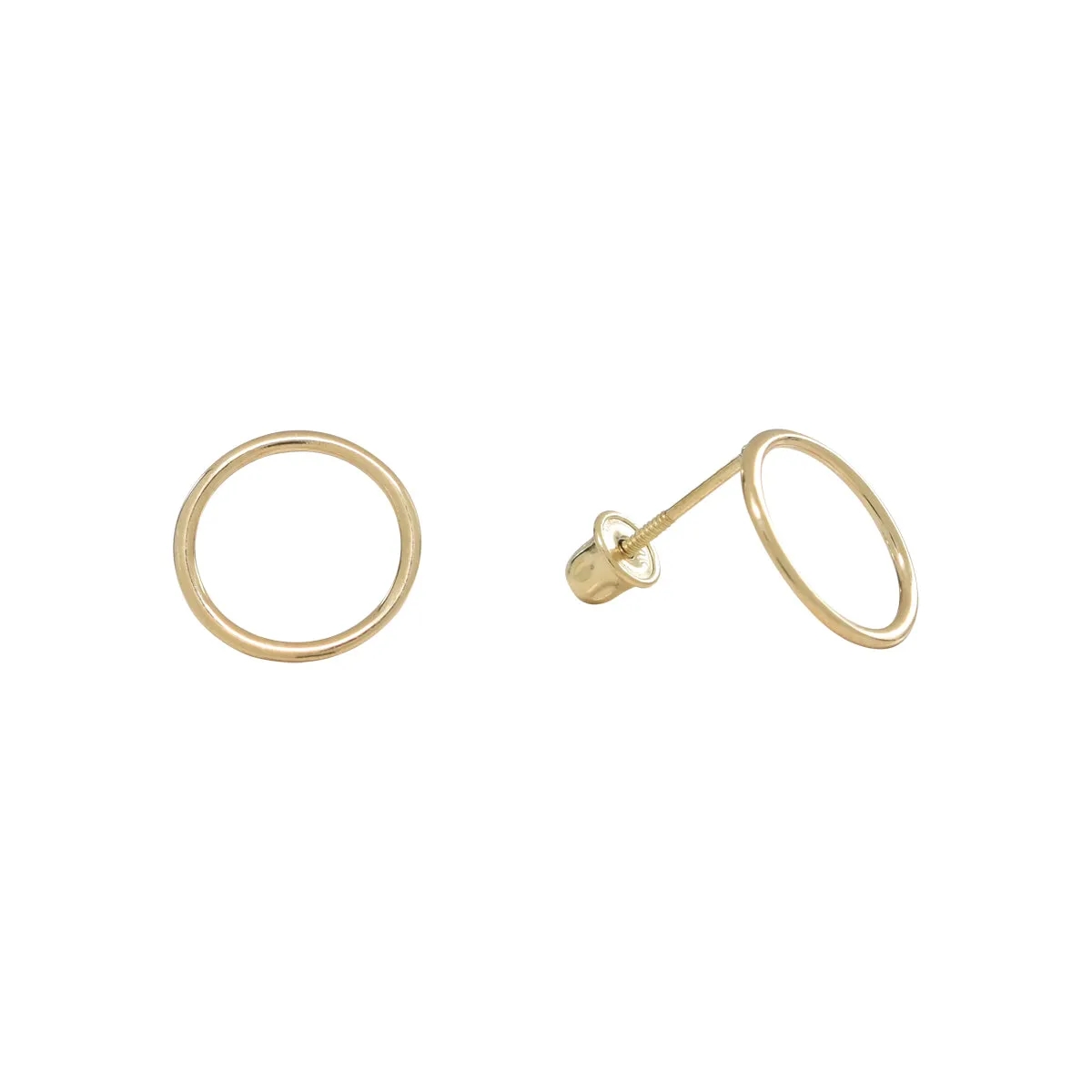 10k Solid Gold Circle Outline Studs