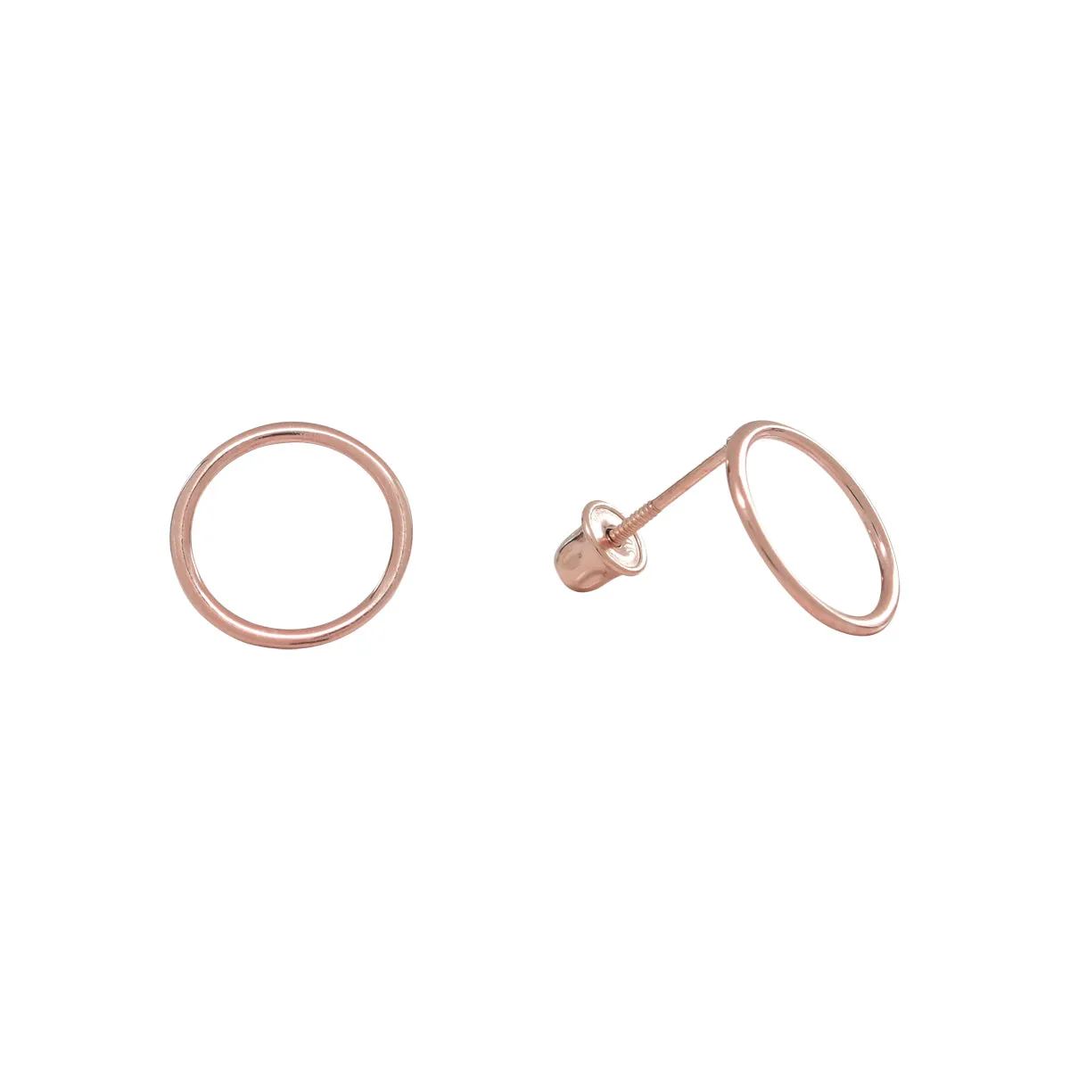 10k Solid Gold Circle Outline Studs