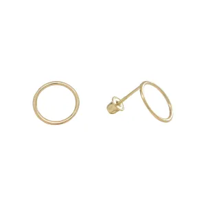 10k Solid Gold Circle Outline Studs
