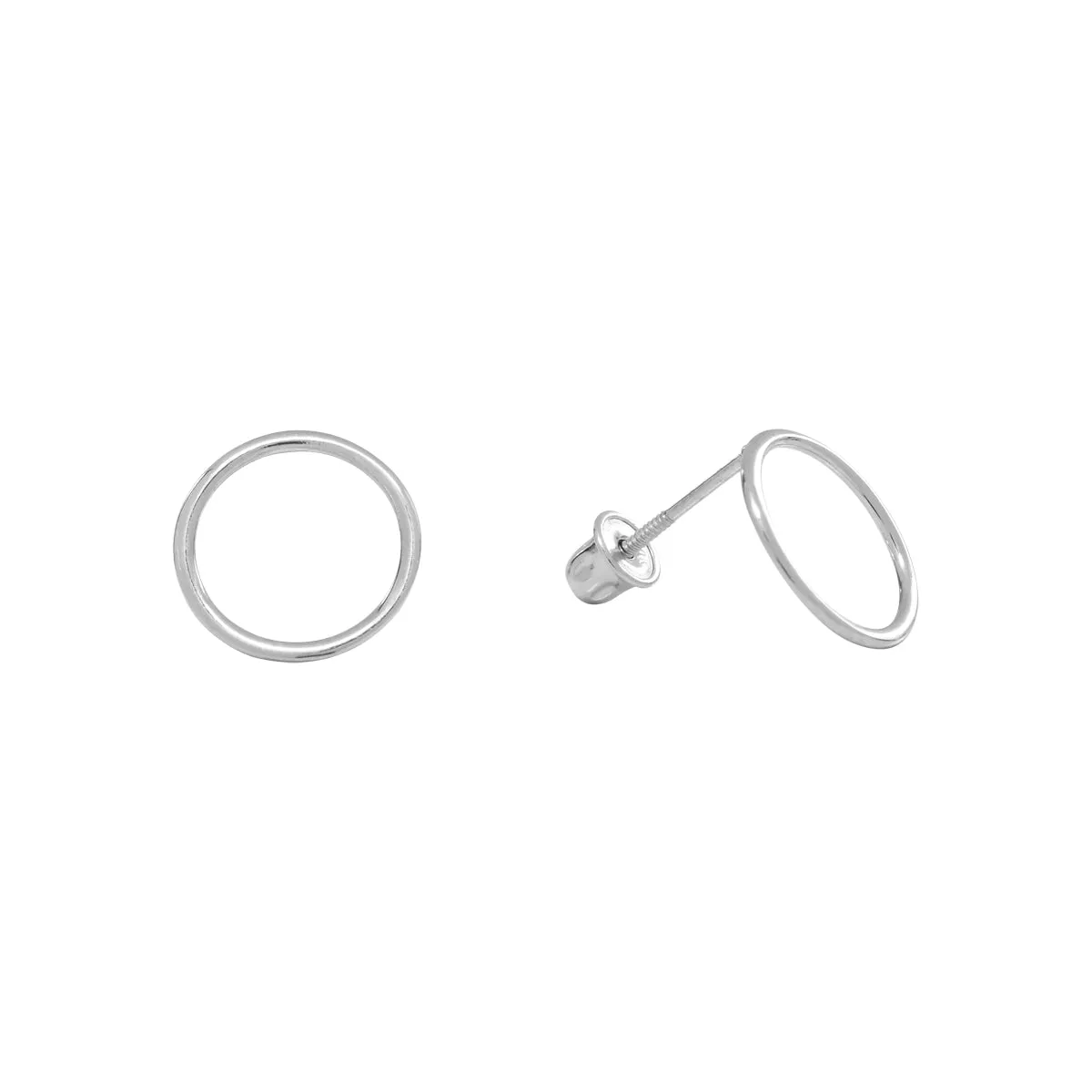 10k Solid Gold Circle Outline Studs