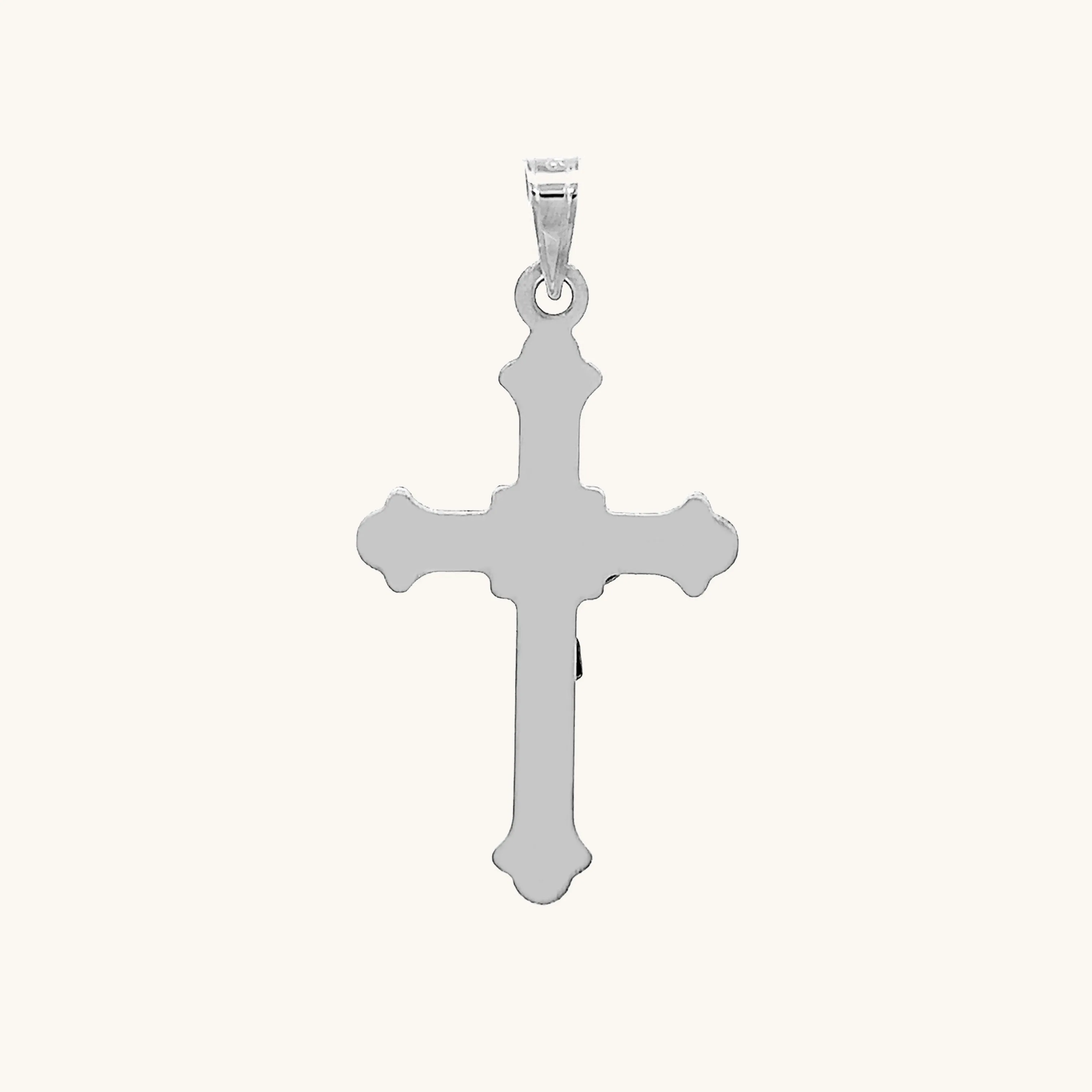 14K GOLD BUDDED EDGE INRI CRUCIFIX PENDANT