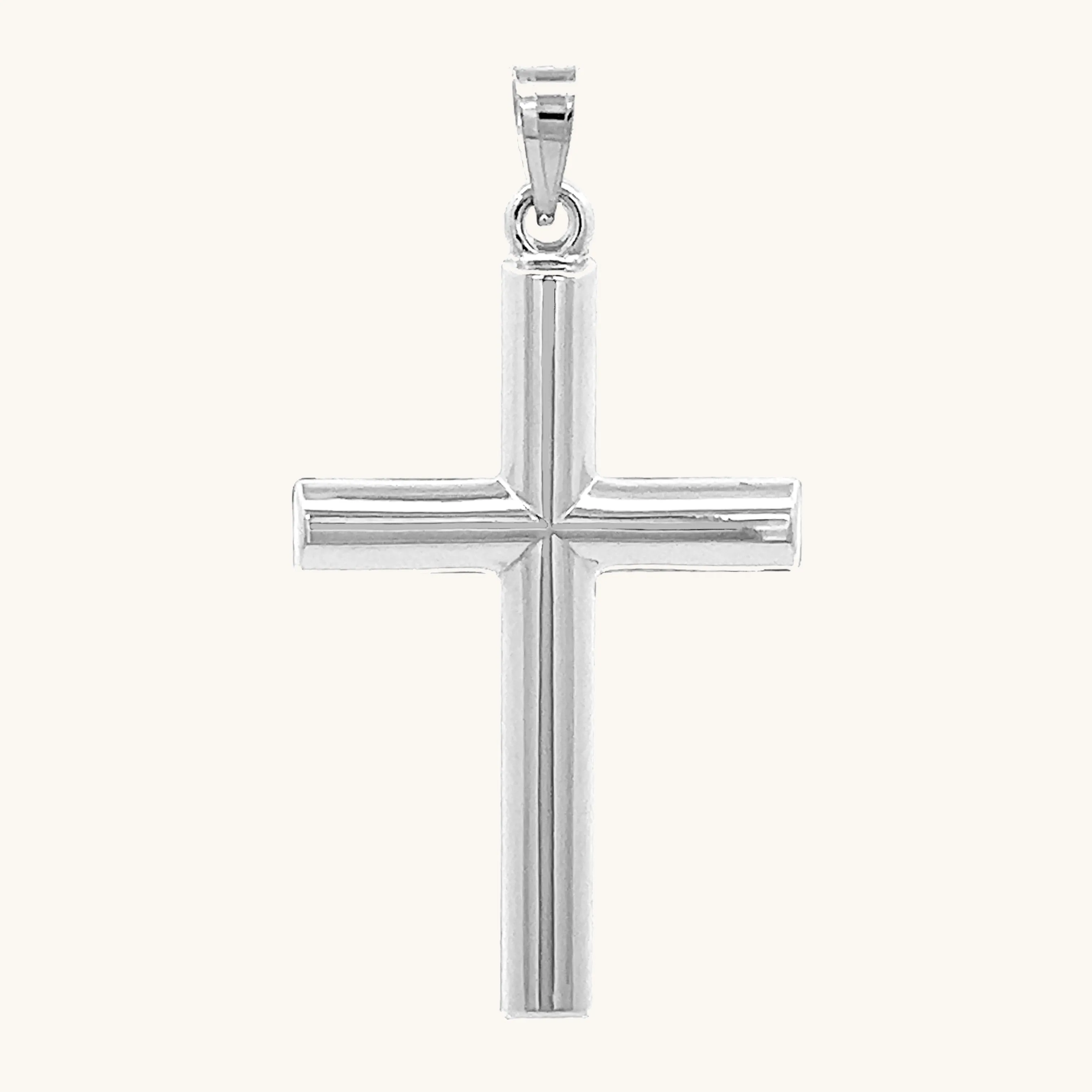 14K GOLD TUBE CROSS PENDANT