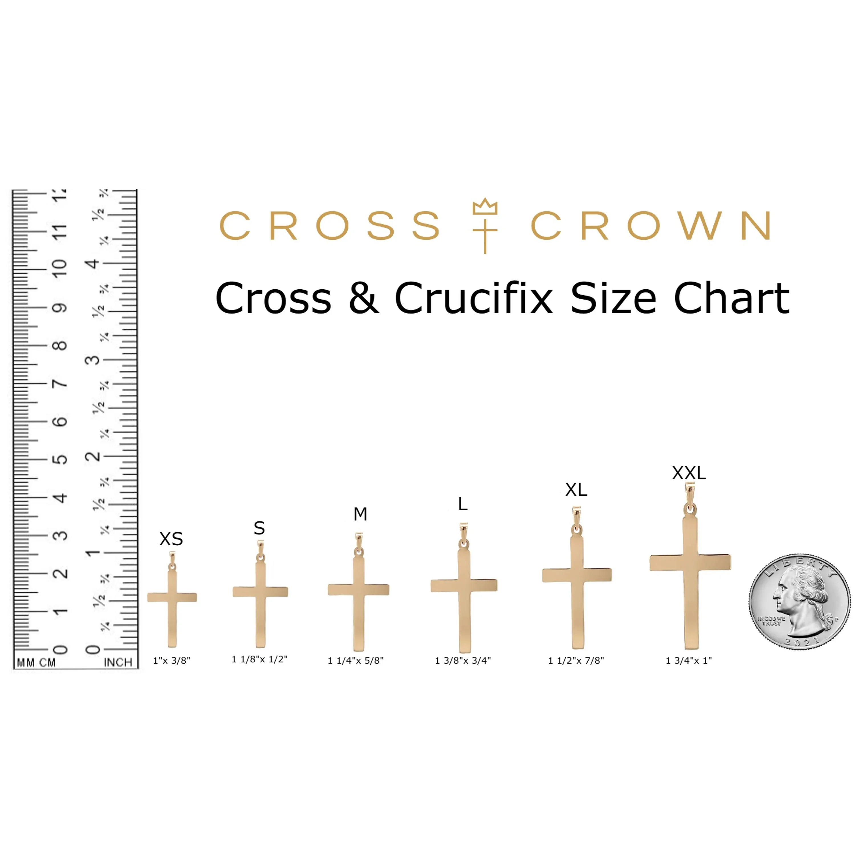 14K GOLD TUBE CROSS PENDANT