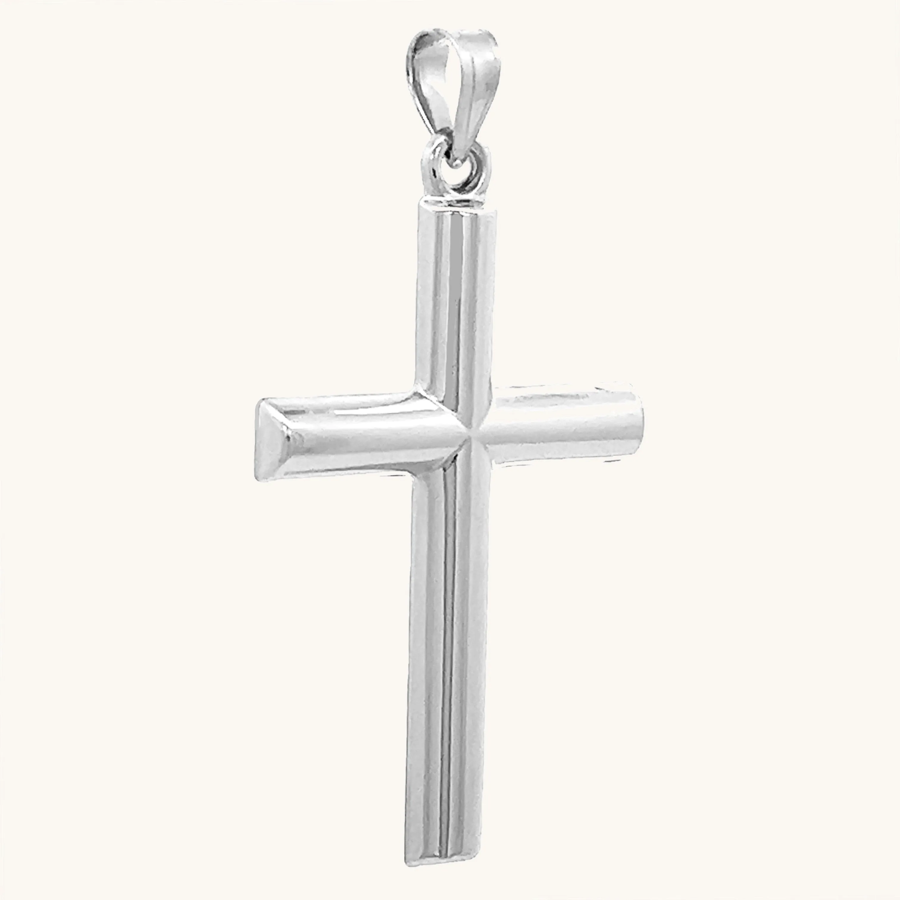 14K GOLD TUBE CROSS PENDANT