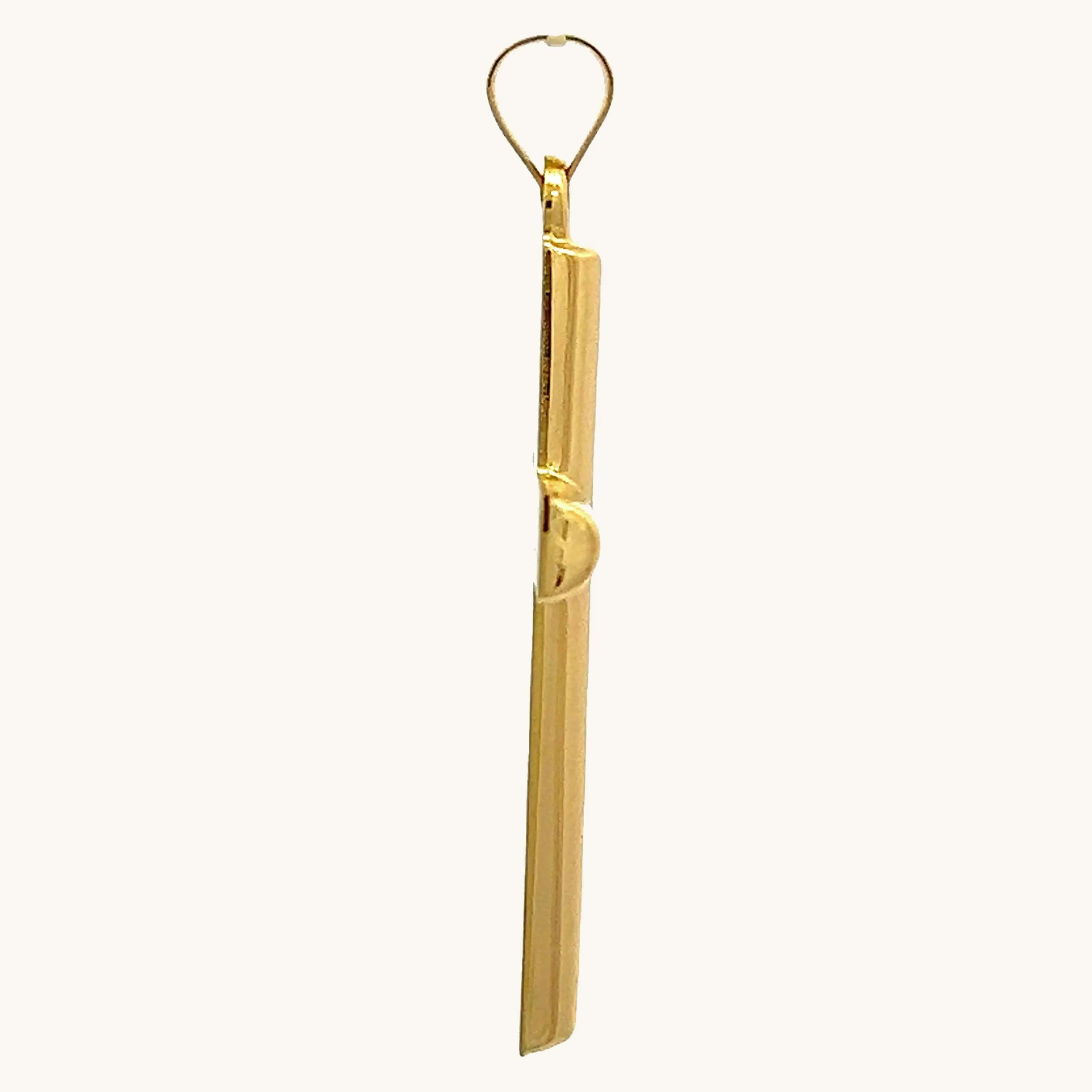 14K GOLD TUBE CROSS PENDANT