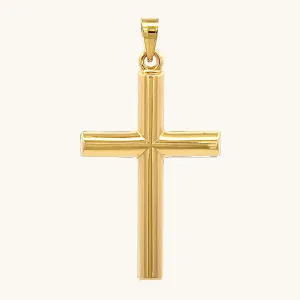 14K GOLD TUBE CROSS PENDANT
