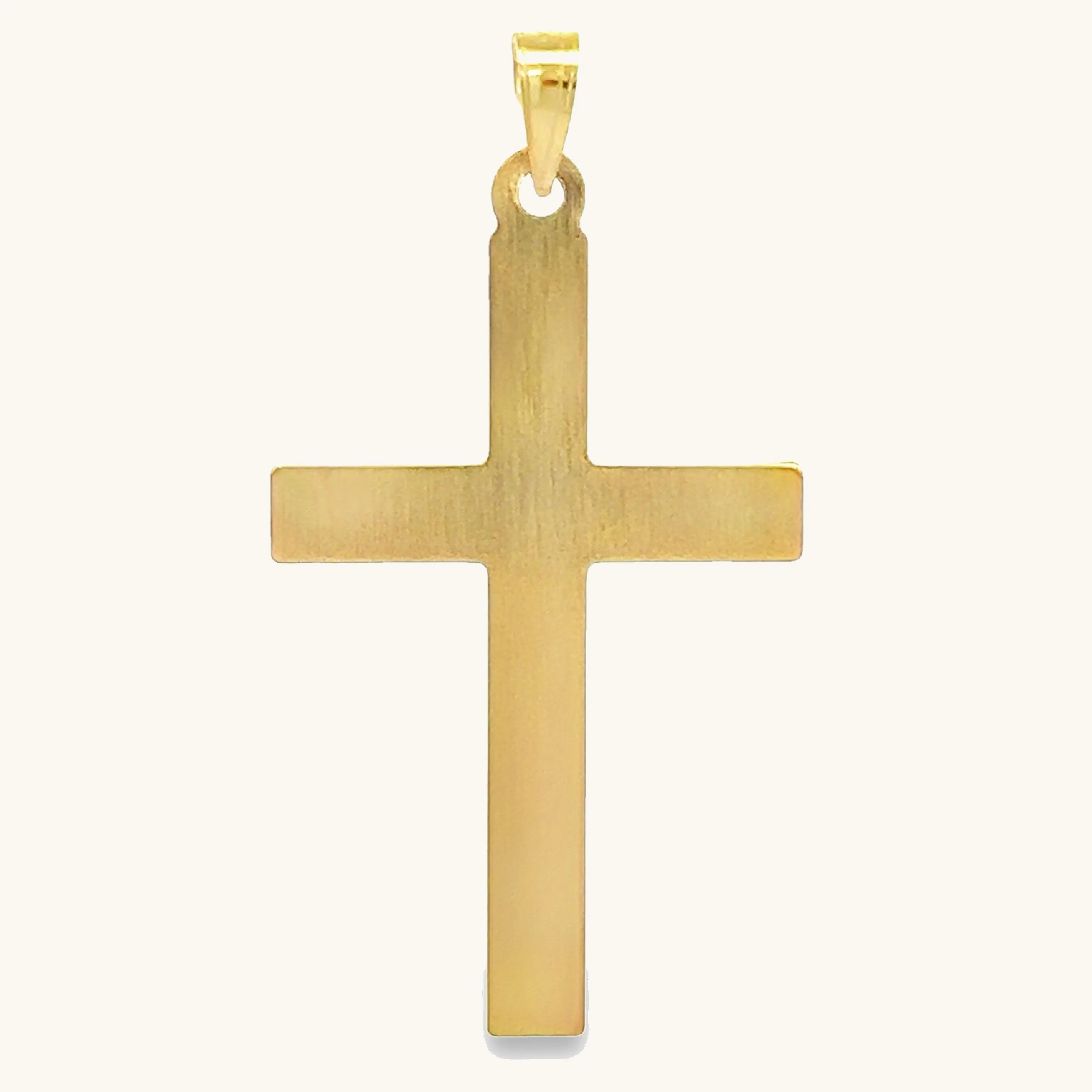 14K GOLD TUBE CROSS PENDANT