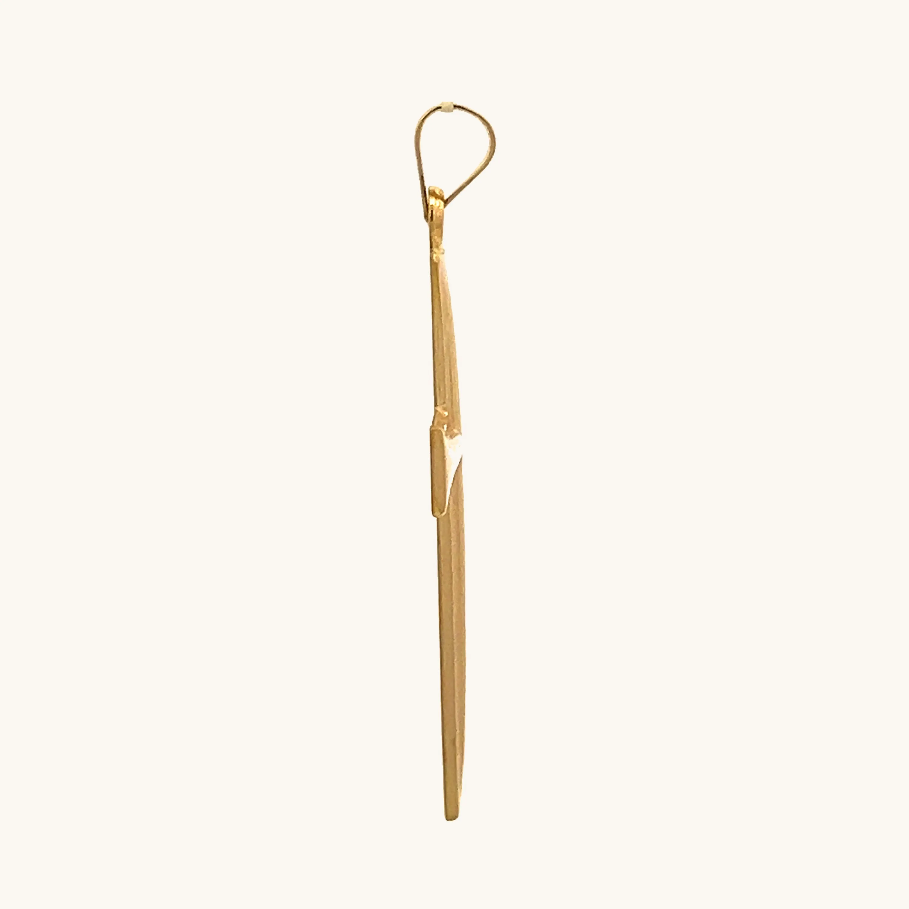 14K YELLOW GOLD PUFFED CROSS DESIGN PENDANT