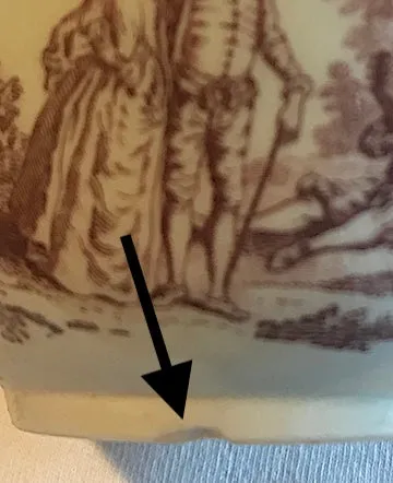 18th Century Worcester Porcelain Red Transfer Printed Teabowl.