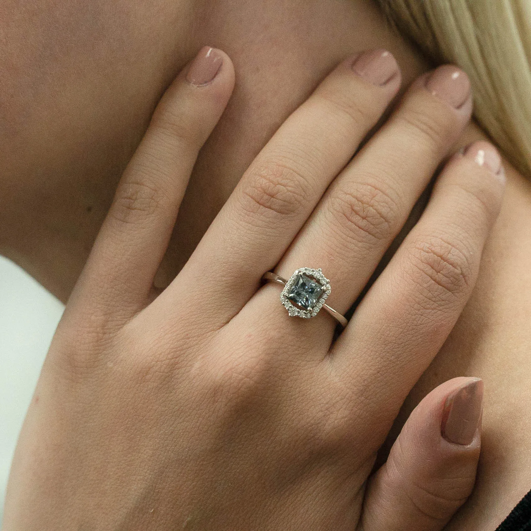 1.90 d.e.w cts Catherine Moissanite Ring