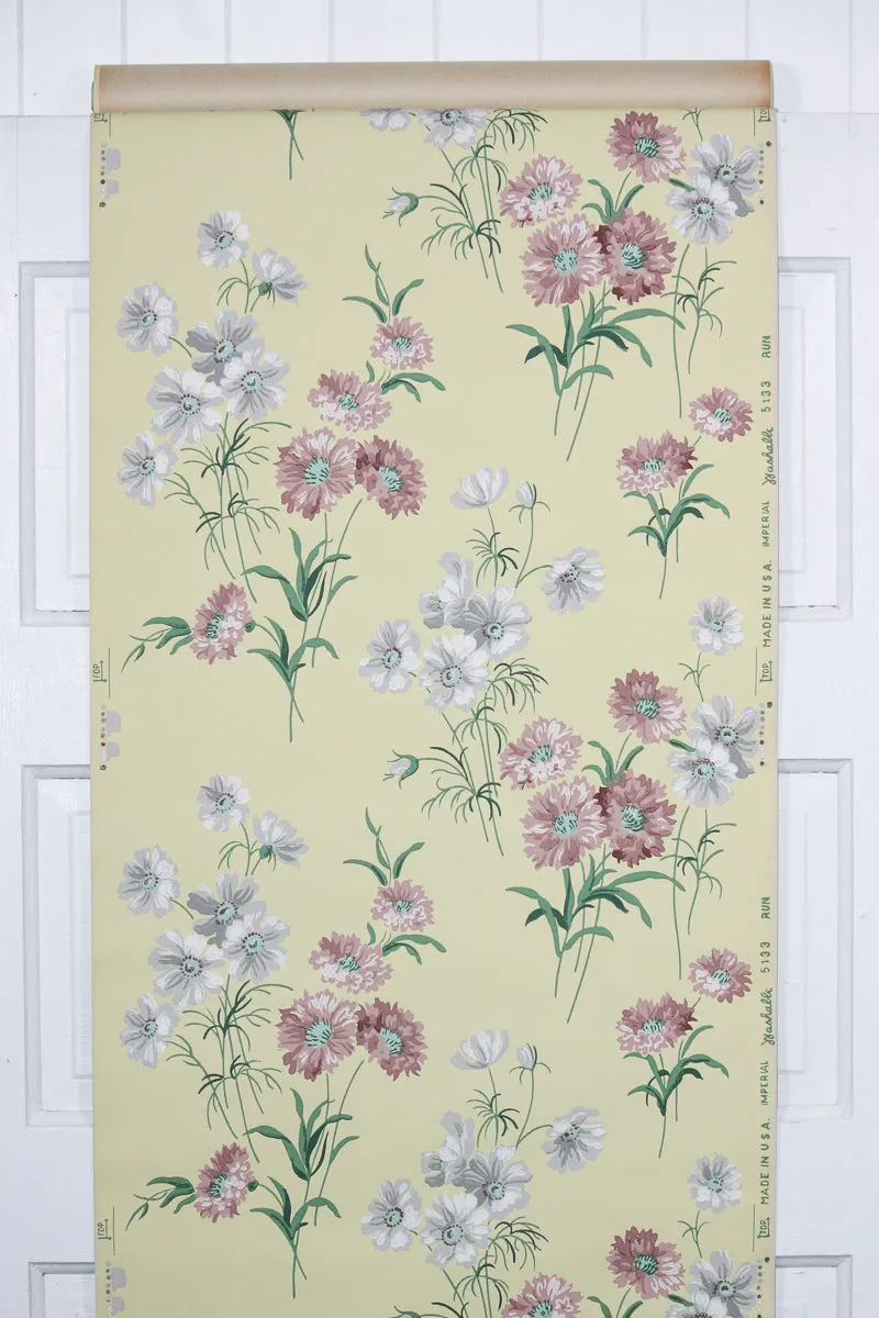 1950s Floral Vintage Wallpaper