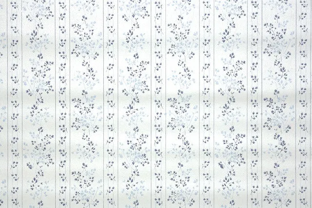 1960s Floral Stripe Vintage Wallpaper