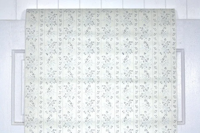 1960s Floral Stripe Vintage Wallpaper