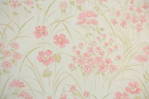 1960s Floral Vintage Wallpaper