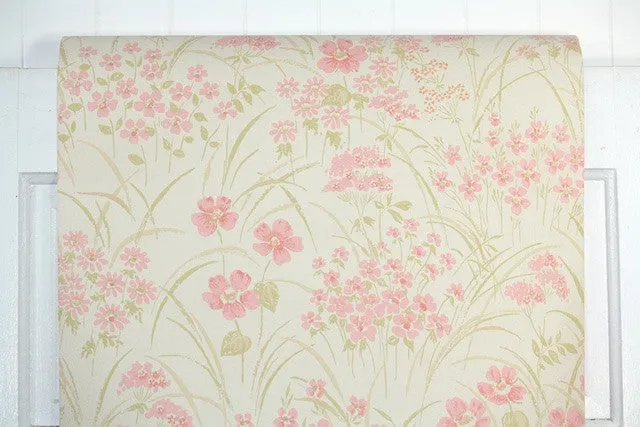 1960s Floral Vintage Wallpaper