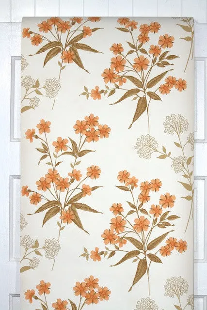 1960s Floral Vintage Wallpaper