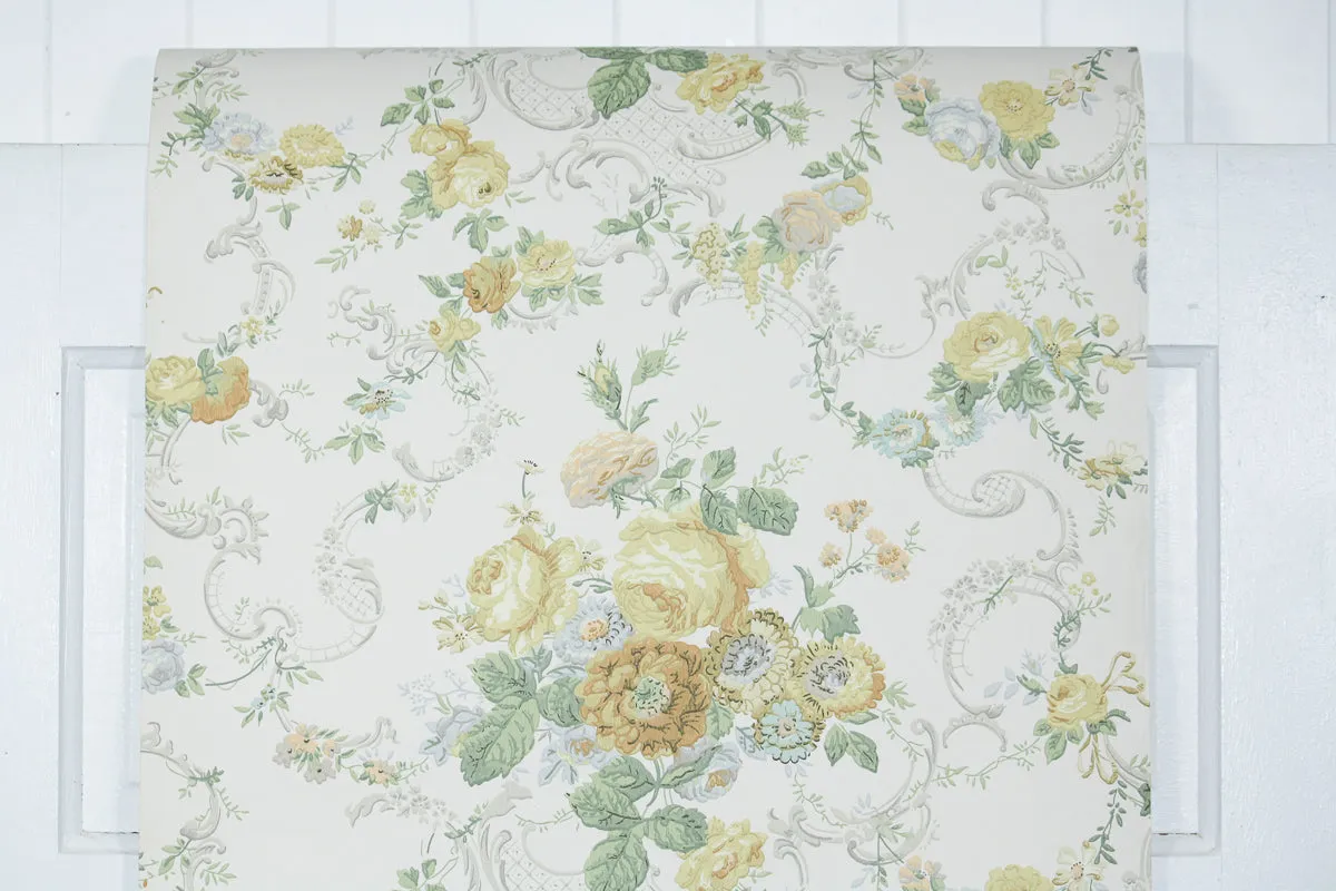1960s Floral Vintage Wallpaper