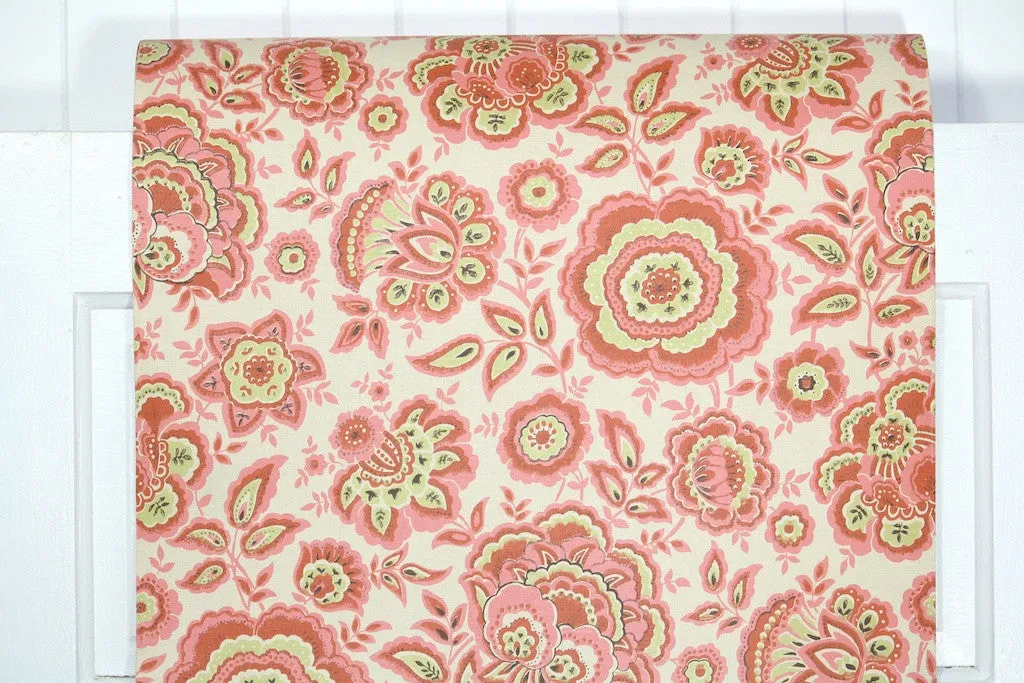 1960s Floral Vintage Wallpaper