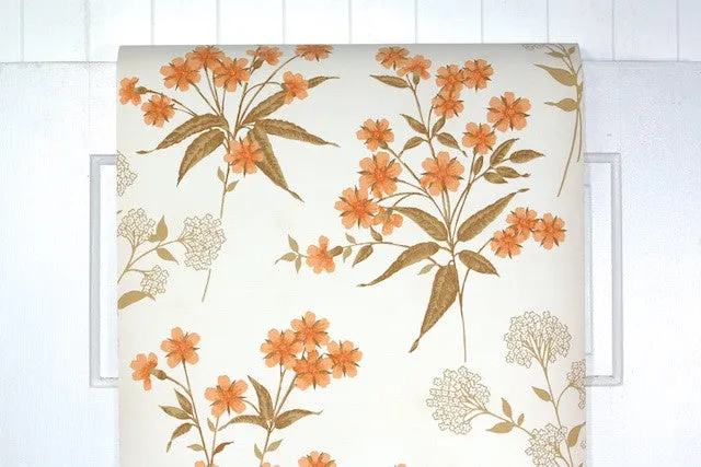 1960s Floral Vintage Wallpaper