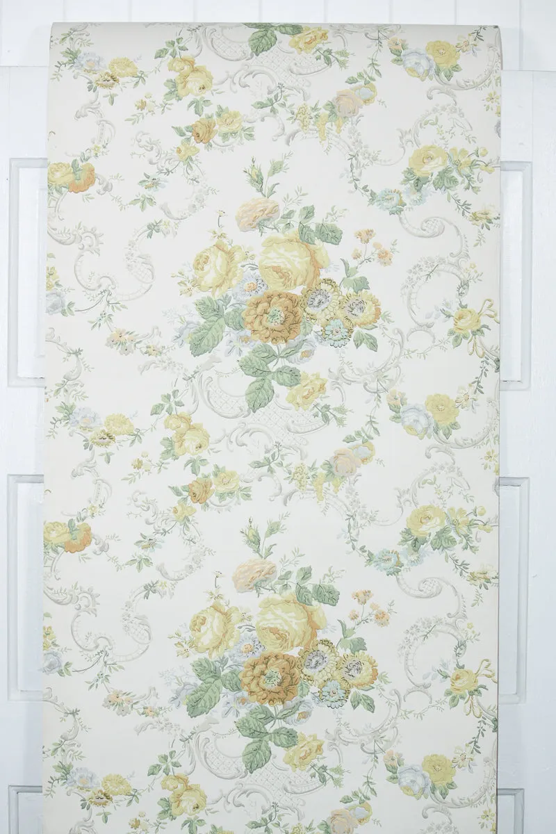 1960s Floral Vintage Wallpaper
