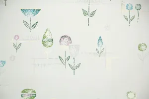 1960s Floral Vintage Wallpaper