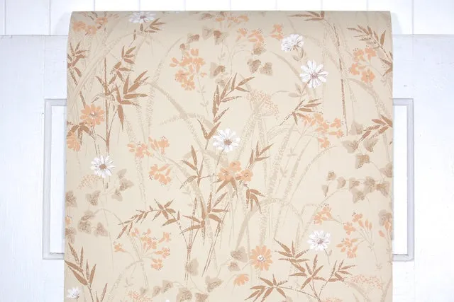 1960s Floral Vintage Wallpaper
