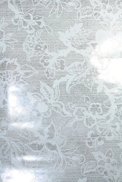 1970s Floral Mylar Vintage Wallpaper