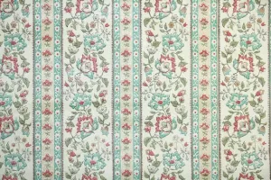 1970s Floral Stripe Vintage Wallpaper