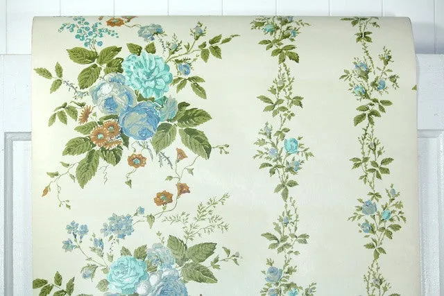 1970s Floral Vintage Wallpaper