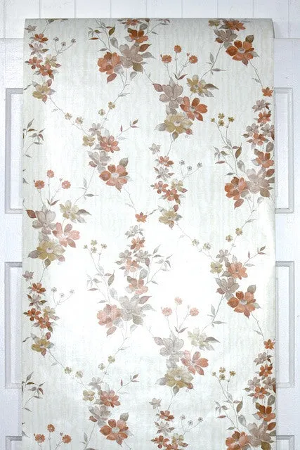1970s Floral Vintage Wallpaper