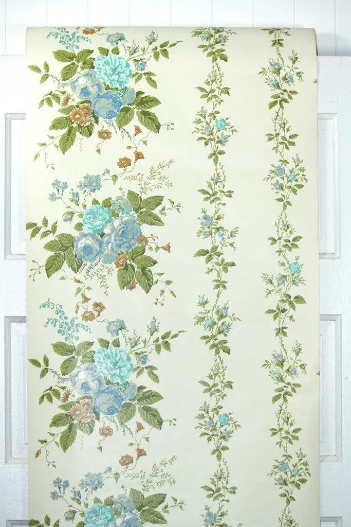 1970s Floral Vintage Wallpaper