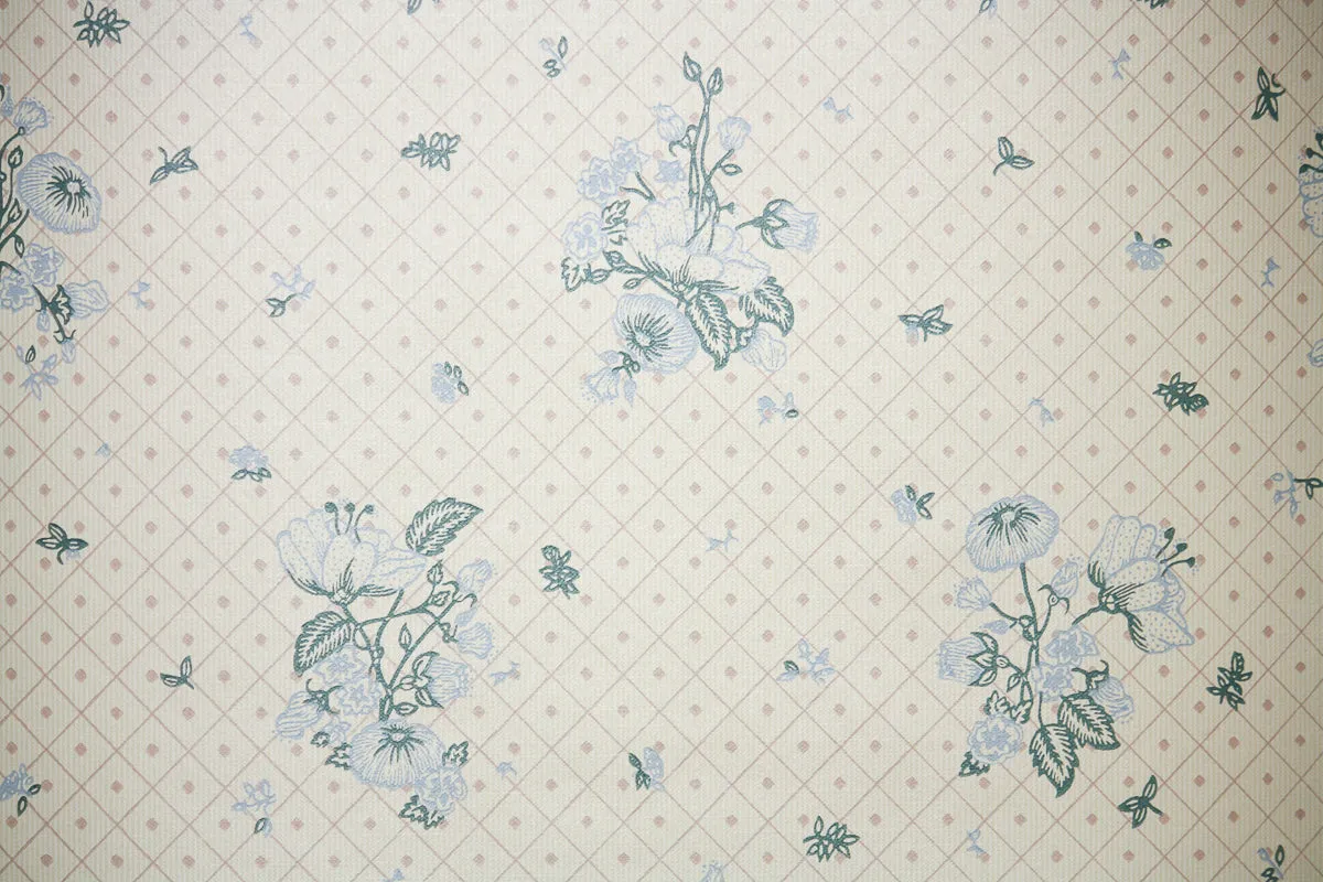 1970s Floral Vintage Wallpaper