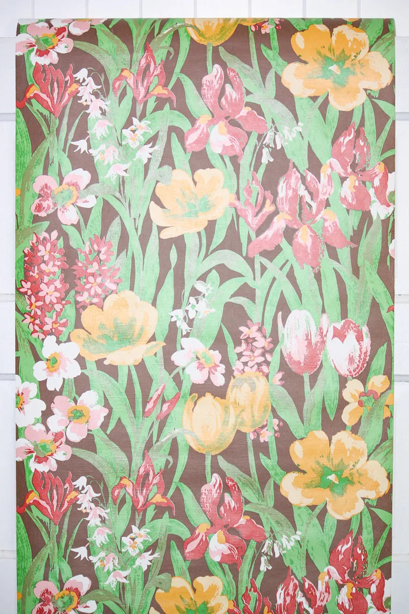 1970s Floral Vintage Wallpaper