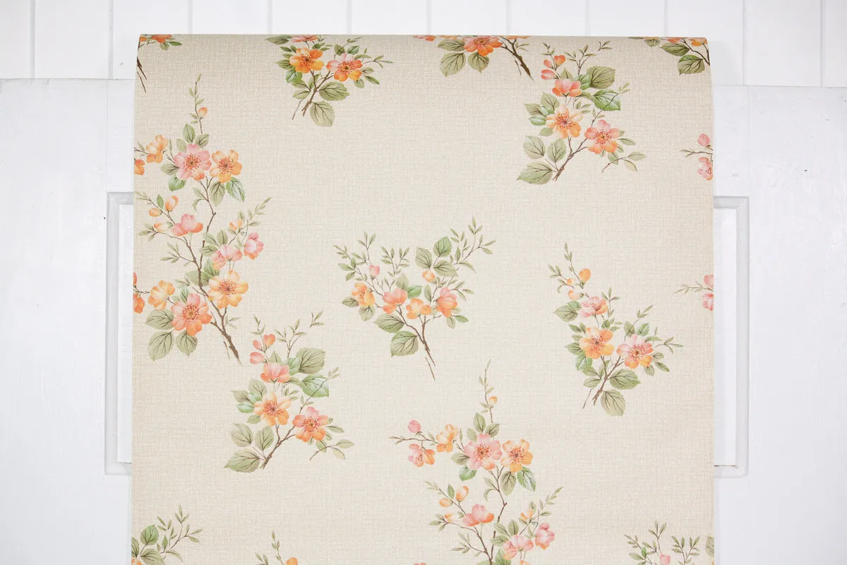 1970s Floral Vintage Wallpaper