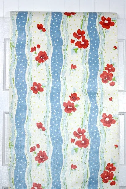 1970s Floral Vintage Wallpaper
