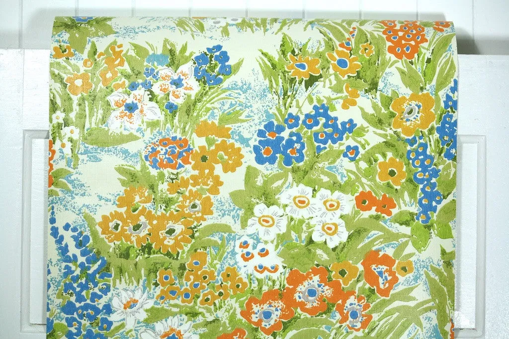 1970s Floral Vintage Wallpaper