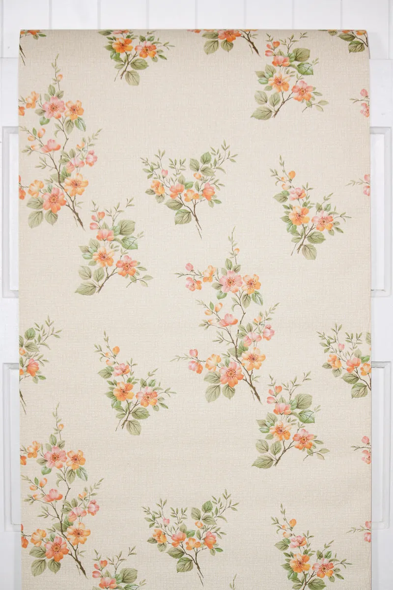 1970s Floral Vintage Wallpaper