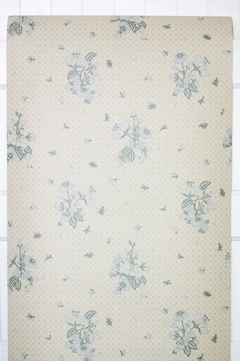 1970s Floral Vintage Wallpaper