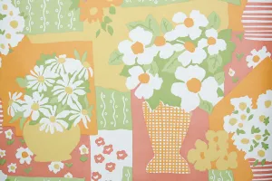 1970s Floral Vintage Wallpaper