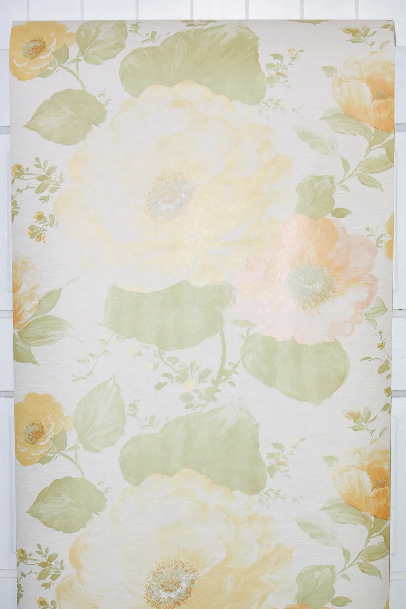 1970s Floral Vintage Wallpaper