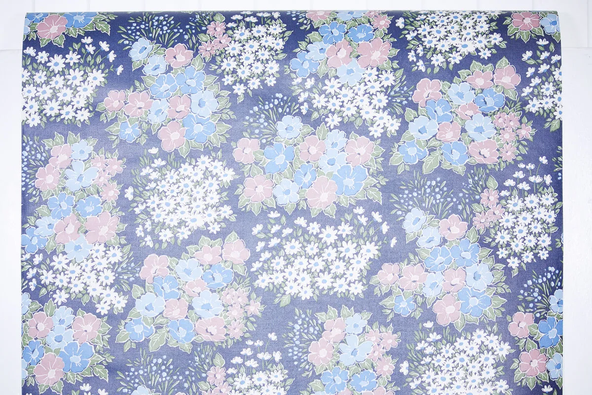 1970s Floral Vinyl Vintage Wallpaper