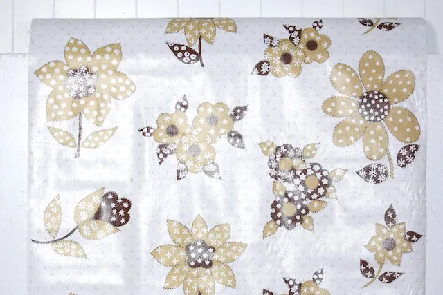 1970s Floral Vinyl Vintage Wallpaper