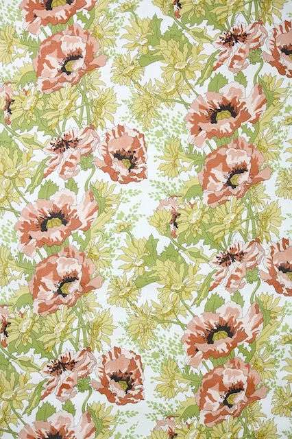 1970s Floral Vinyl Vintage Wallpaper