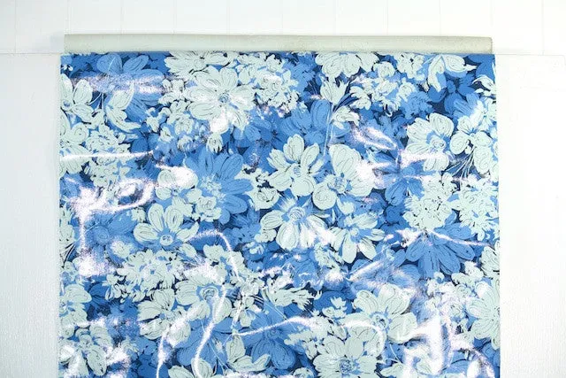 1970s Floral Vinyl Vintage Wallpaper