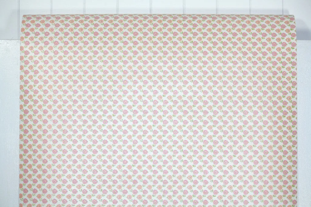 1970s Floral Vinyl Vintage Wallpaper