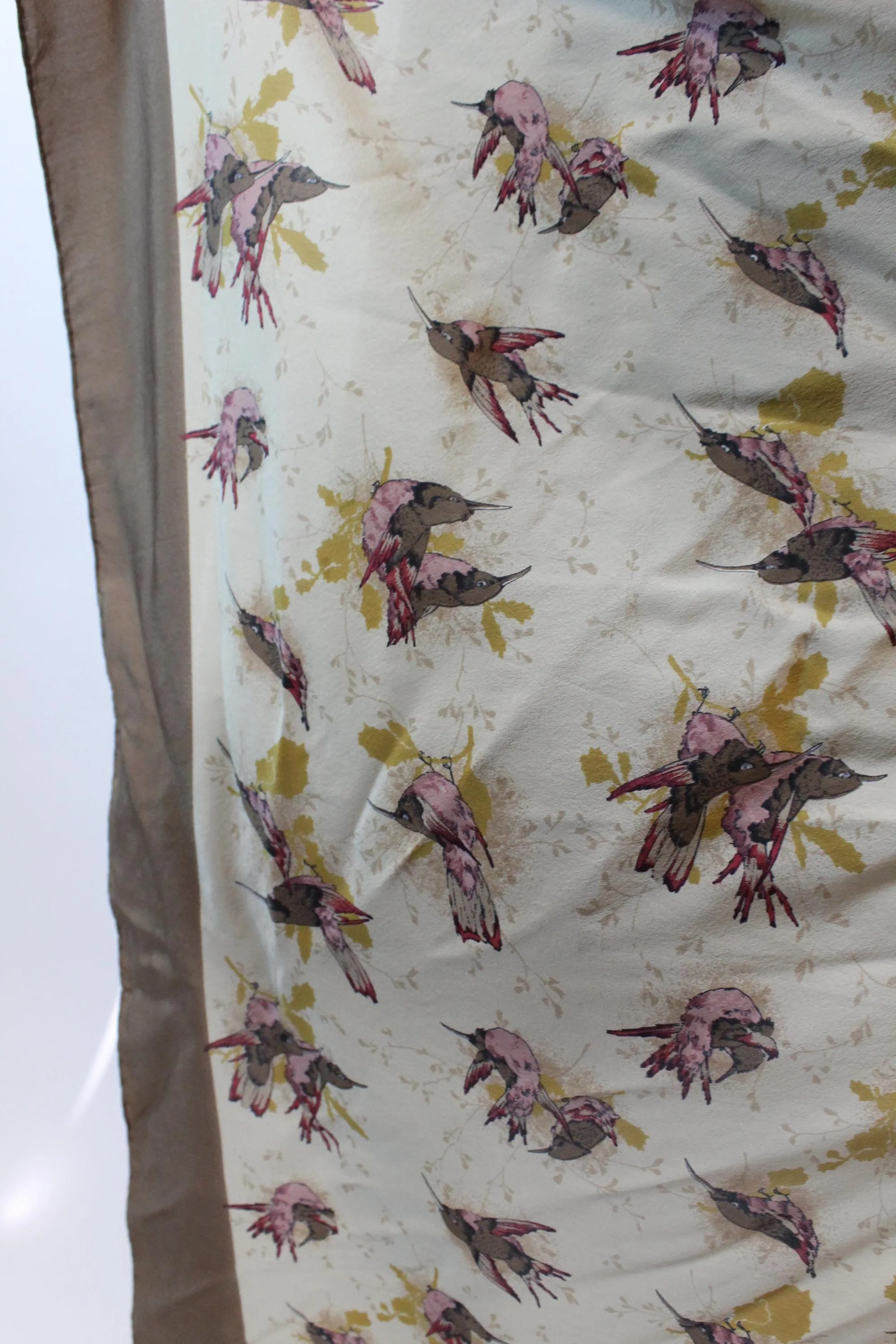 1970s GUCCI bird print SILK scarf | new fall winter