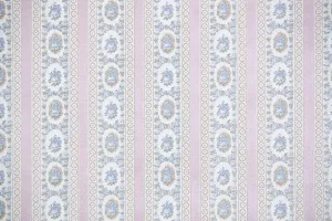 1980s | 1990s Floral Stripe Vintage Wallpaper