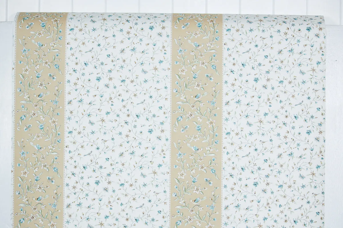 1980s Floral Vintage Wallpaper